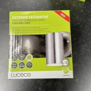 Luceco Exterior Fixed Wall Light. IP54 LED Stainless Steel.4W300 Lumen.BNiB.