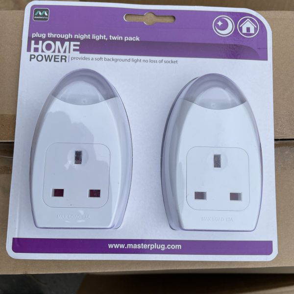 Masterplug Plug through Night Light, twin pack Nursery Bedroom | RS ...