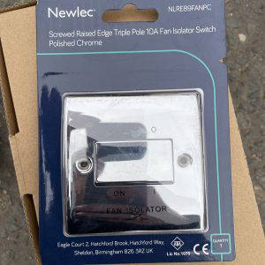 Newlec Polished Chrome Fan Isolator Switch