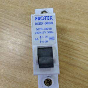 Protek BSEN 60898 MCB 106/2B CIRCUIT BREAKER USED 6a
