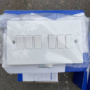 10a 6 Gang 2 Way Switch, White