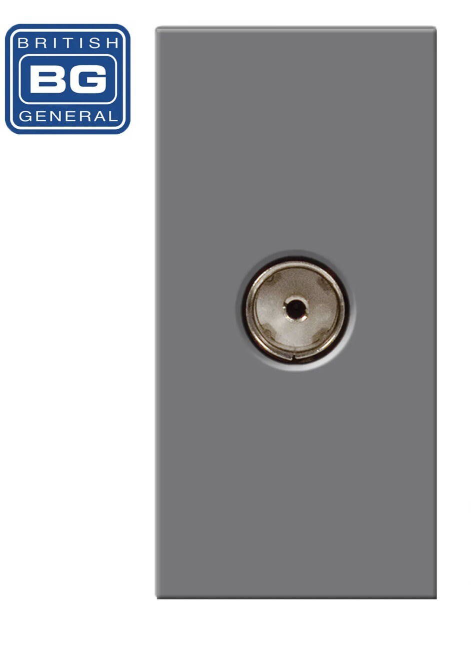 BG Nexus Grey EMNSITVG Isolated TV Outlet Euro Module Female