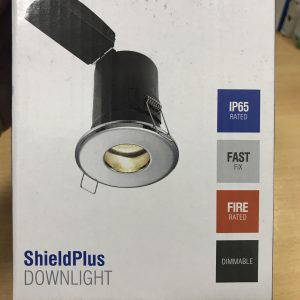 Saxby Lighting ShieldPLUS MV Bathroom IP65 Downlight Chrome GU10 73mm Cut Out