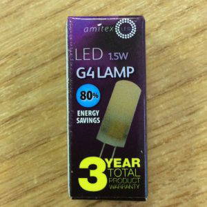 LED Capsule 12v 1.5w G4 6000K Amitex AX396 Cool White 2 Packs Of 10