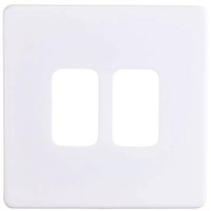 Box of 5x DETA G3382 WH Screwless 2 Gang Grid Plate
