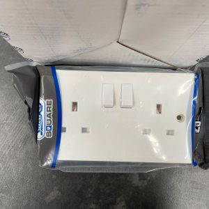 10 X 13 Amp 2 Gang White Double Sockets Square Edge