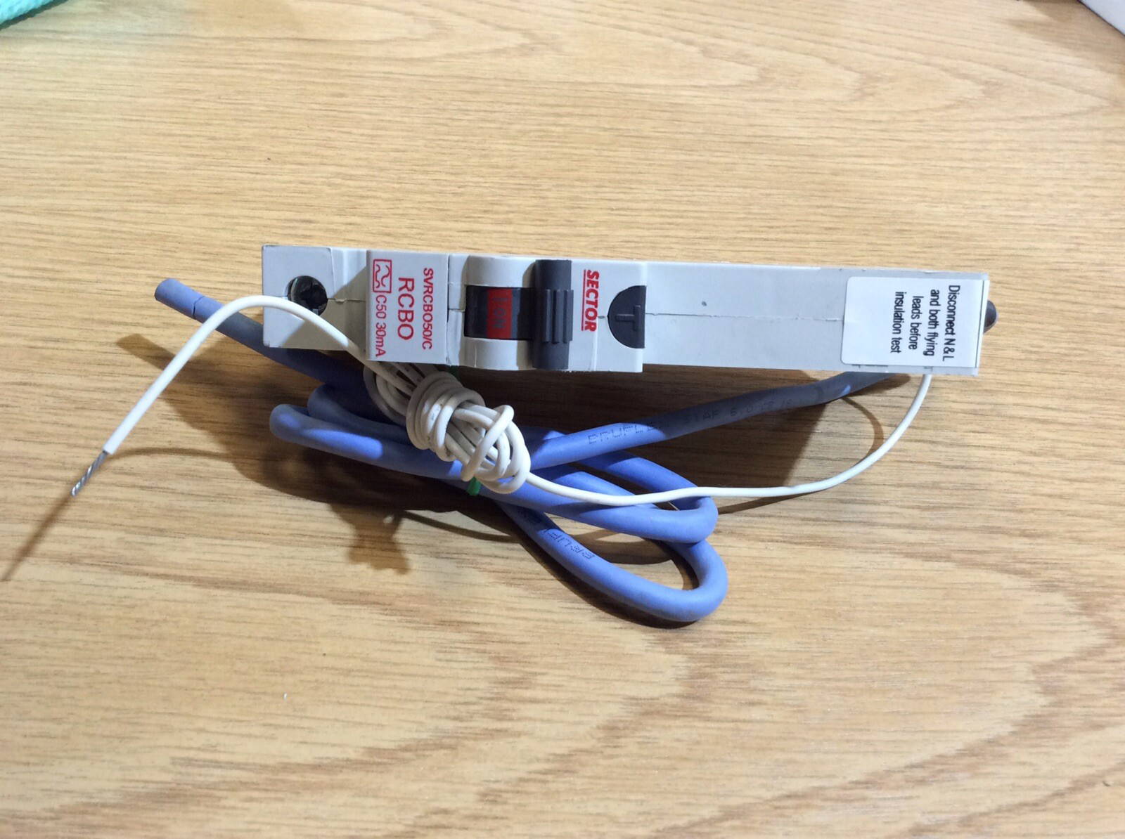 Sector SVRCBO50/C - 50a 30mA Type C Single Pole RCBO Un-used - Image 2