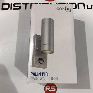 SAXBY Palin 75430 Outdoor Garden Up & Down Wall Light With PIR - Stainless Steel