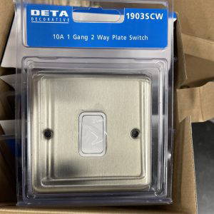 Deta 10a 1 Gang 2 Way Satin Chrome Light Switches Box Of 5 1903SC
