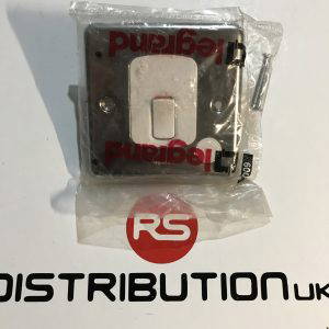 legrand 7332 14 20A DP Switch + Cord Outlet polished steel chrome + white