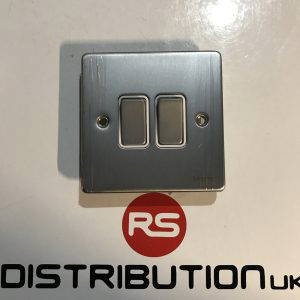 Schneider 2 Gang 2 Way Brushed Chrome Switch GU1522WBC