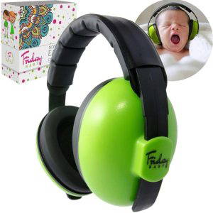 Baby Ear Protection Noise Cancelling Earmuffs for Ages 0-2+ ,Green. Friday-7care