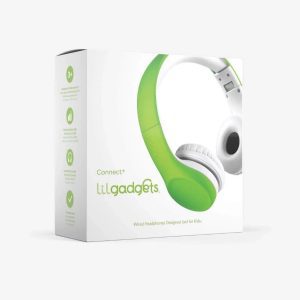 Headphones green kids Boys Girl Gaming connect+ lilgadgets wired audio gift