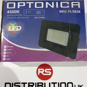 Optonica 30w LED Floodlight - 4500k / Neutral White  Light - Black