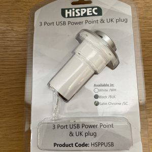 Hispec 3-Port Power Point Desktop USB charger and UK plug Modern Pop-up Work