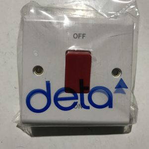 deta s1300 50a dp switch with red rocker