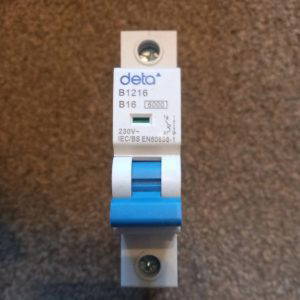 Deta Circuit Protection - B1216  -  16a Type B Single Pole MCB Unused