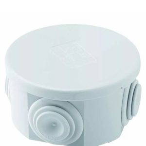 Round Junction Box IP44 Waterproof Outdoor Electrical - Grey Pack Of 5