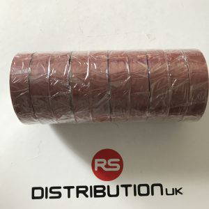 Brown/ Red 19mm x 33mm PVC Electrical Insulation Tape Flame Retardent 10 pack