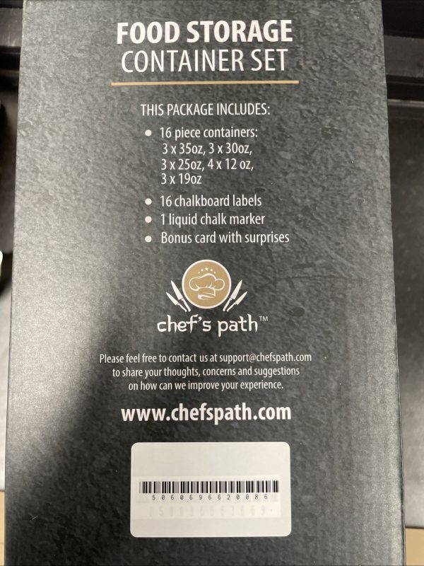 Chefs Path 16 Piece Food Storage Container Set | RS Distribution