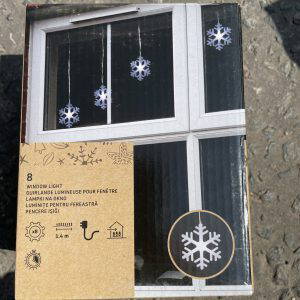 Christmas 8 Snowflake Lights Ice White 1.4m