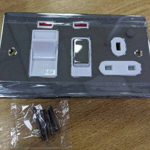 GU4501WPC cooker Control Unit 13A Socket Polished Chrome White Interior With...