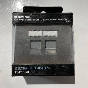 RJ45 Outlet Socket 2 Gang With ID Window Stainless Steel