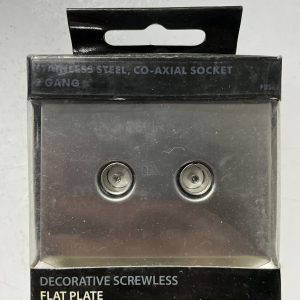 BG Stainless Steel Co-axial Socket 2 Gang