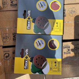 2 Packs of Six Flexovit Hook & Loop Sanding Discs 125Mm Fine 120G  FLV26392