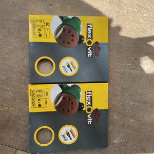 2 x pack of 6 Flexovit Hook & Loop Sanding Disc 125mm Medium 50 Grit