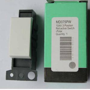 Scolmore Click Minigrid MD075PW 10AX 3 position retractive switch Polar White