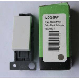 Scolmore Click Minigrid MD004PW 2 way 10AX Retractive Switch Module Polar White
