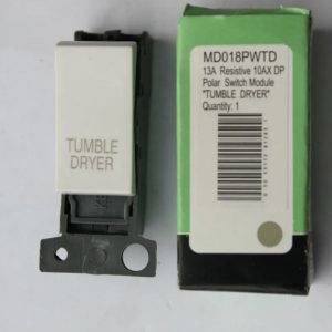 Scolmore Click Minigrid Resistive 10AX DP Polar White Switch Module TUMBLE DRYER