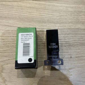 Click Minigrid MD018BKDW 13A 10AX Amp Double Pole Switch Module Dishwasher Black