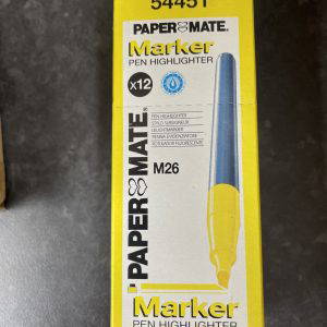 Paper Mate Marker Highlighter Pens 54451 M26- Yellow Box of 12