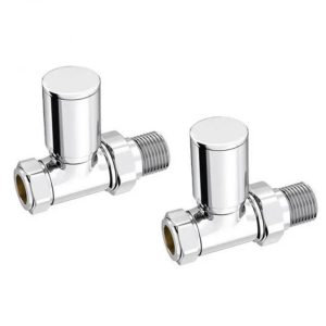 INTA Modern Straight Radiator Valves 15mm (pair) Chrome 1024CP