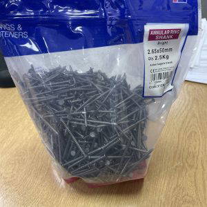 Annular Ringshank Nails - Bright 50 x 2.65mm 2.5kg