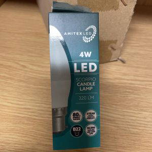 Amitex 4w LED Scorpio Candle Lamp Bulb B22 3000k