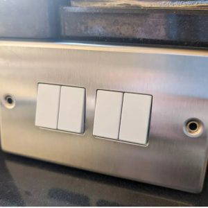 Volex 4g Light Switch Stainless Steel White Inserts