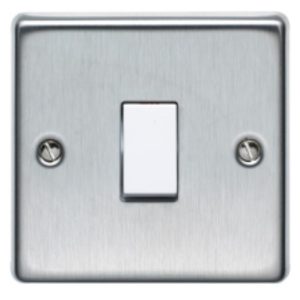 Volex Metal Plate - VX1020SS - 10ax 1 Gang 2 Way Plate Switch Brand New