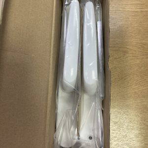 Trojan Sparta Long Backplate White Powder Coated Sprung Lever/ Door handle uPVC