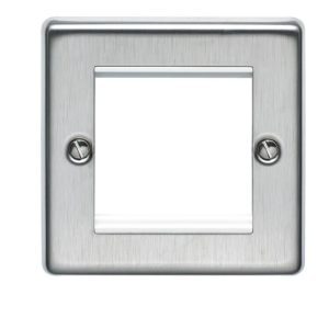 Volex VX9062SS Frontplate 2Module Brushed Chrome