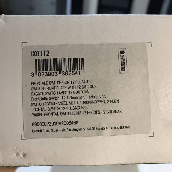 comelit IX0112 switch front plate with 12 buttons | RS Distribution