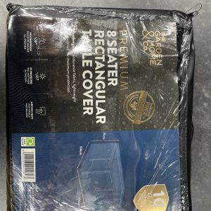 Premium 8 Seater Rectangular Table Cover Black UV & Weater Resistant