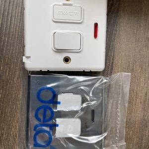 Deta Screwless Chrome/white 13A Fused Switched Connection Unit + Neon