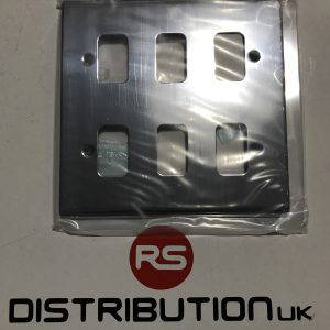 Deta G3425CH 'Slimline Decor' Grid Switch Cover Plate - Polished Chrome 6 Gang