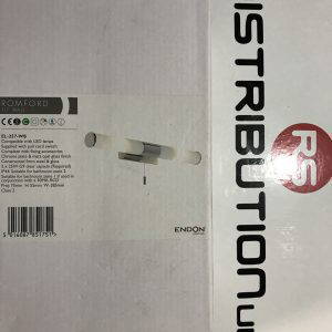 Endon Romford 1lt Wall Bathroom Light Chrome With Pull Switch