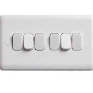 Deta 6 Gang Light Switch,curved Edge .VC1245