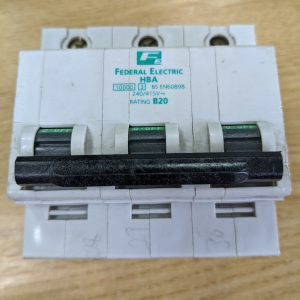 Federal Electric HBA B20 Triple 20Amp STABLOK MCB En60898 Circuit Breaker