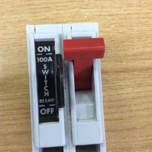 SQUARE BS 5419 100A MAINS SWITCH DOUBLE POLE Lockable